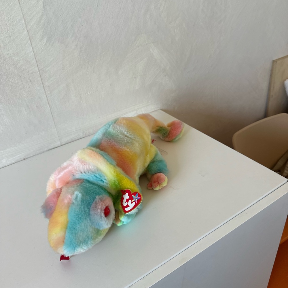 Ty Rainbow Tie-Dye Plush Chameleon